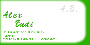 alex budi business card